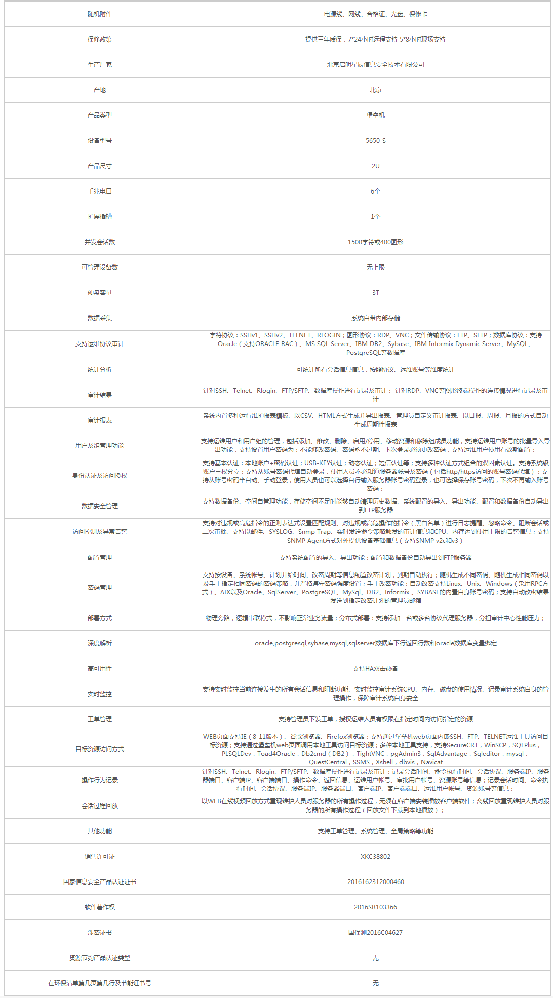 啟明星辰_VENUS 天玥關5650-S 安全審計設備 - 政府采購網上超市.png